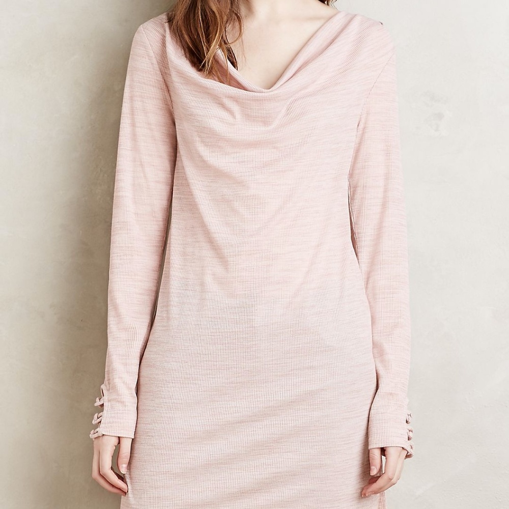 Anthropologie Pure+Good Pink Cowled Jersey Tunic Top